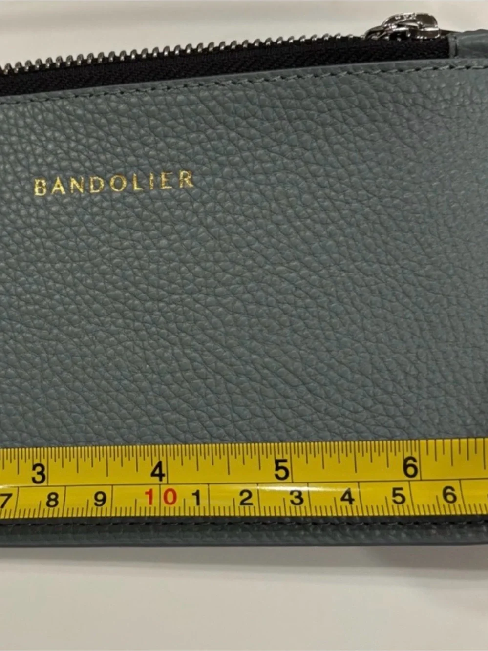 Bandolier Leather Crossbody Phone Case & Wallet in Blue Gray